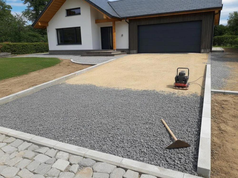 driveway and patio sub-base preparation and compaction